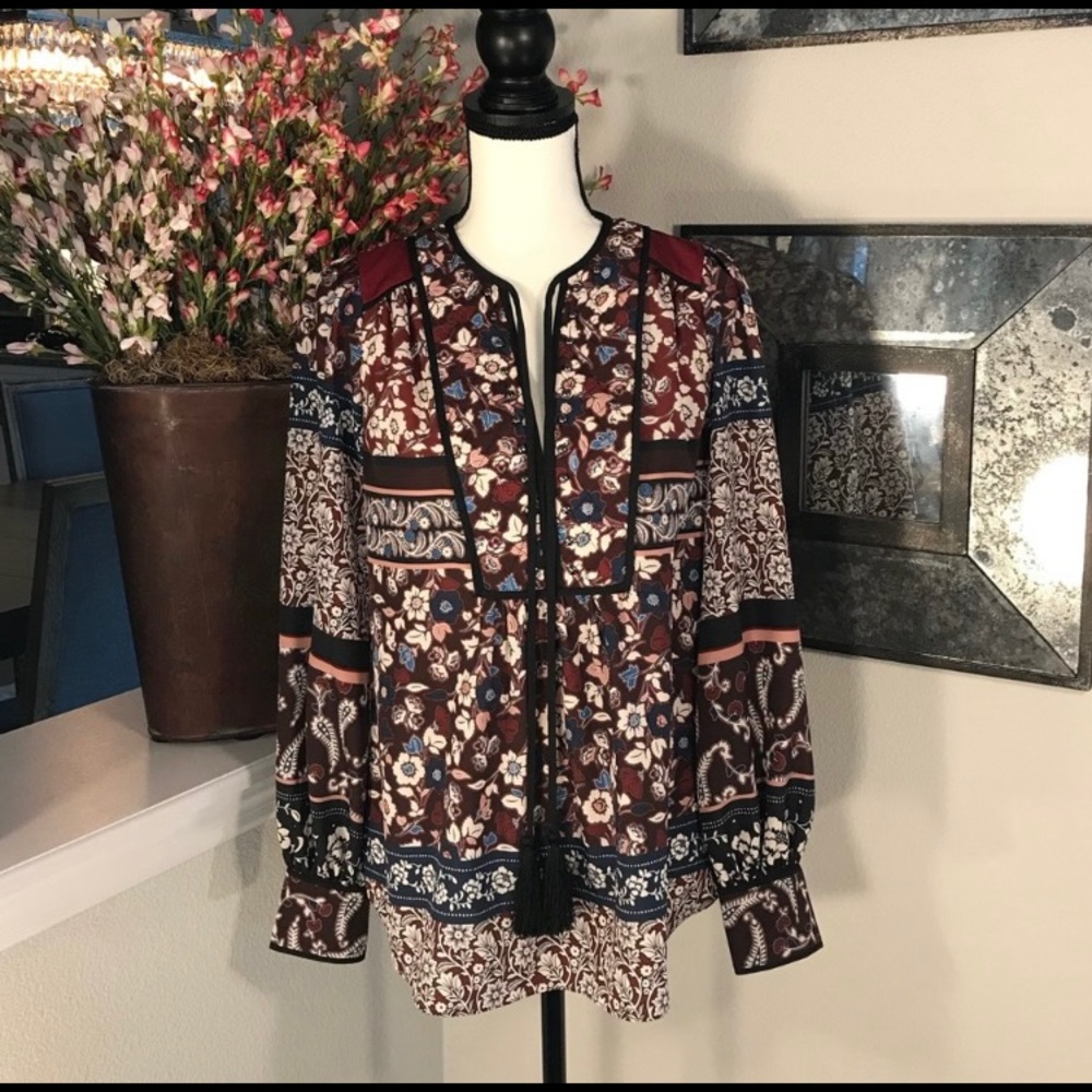 Kate Spade Madison Avenue Patchwork Raeda Top